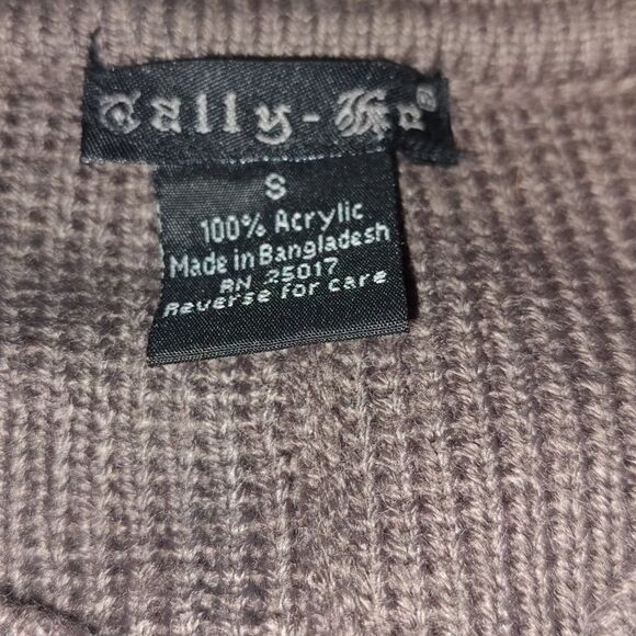 Tally Ho Brown button neck cardigan with pockets Sz S - Picture 5 of 5